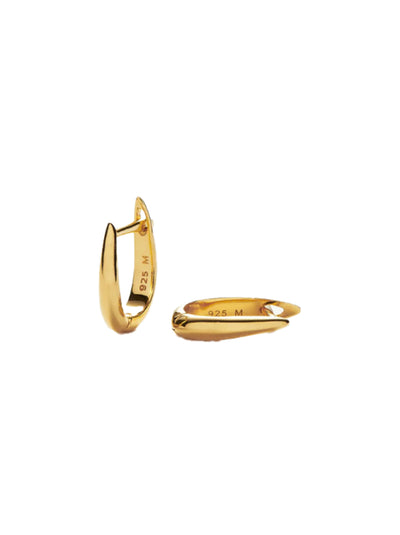 Plain Claw Huggie Earrings - Gold