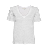 Linen V-Neck T-Shirt - Optic White