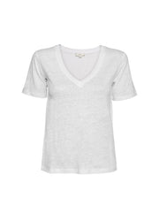 Linen V-Neck T-Shirt - Optic White