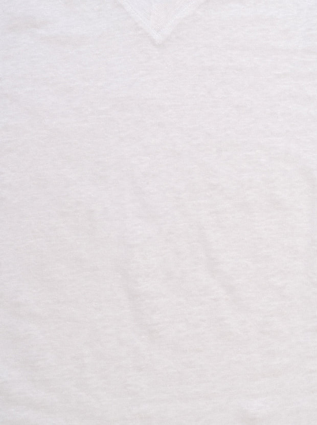 Linen V-Neck T-Shirt - Optic White