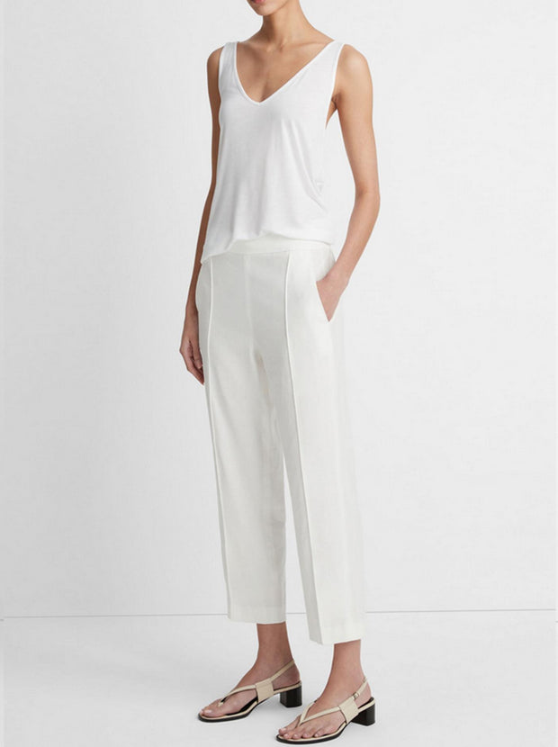 Mid-Rise Tapered Pull On Pant - Off White