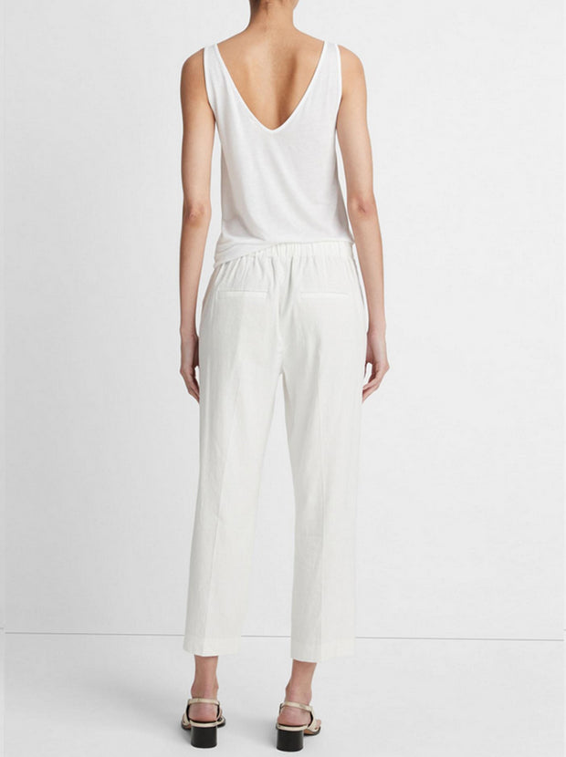 Mid-Rise Tapered Pull On Pant - Off White