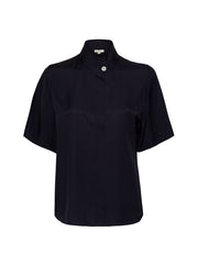 Short Sleeve Stand Collar Shirt - Marina