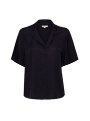 Short Sleeve Stand Collar Shirt - Marina