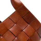 Castello Woven Leather Bag -Tan