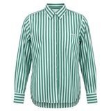 Embroidered Oversized Cotton Shirt - Emerald Cabana Stripe