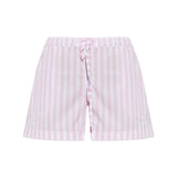 Embroidered Cotton Shorts - Pink Cabana Stripe