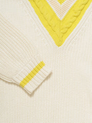 Louie Knitted Cotton Sweater - White