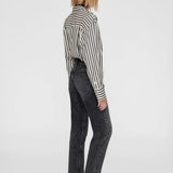 Plaza Stripe Cotton Shirt - Black / Tan