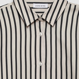 Plaza Stripe Cotton Shirt - Black / Tan
