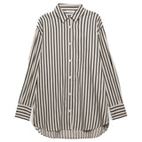 Plaza Stripe Cotton Shirt - Black / Tan
