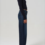 Ayla Baggy Cuffed Crop Jean - Costa Brava