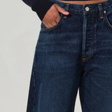 Ayla Baggy Cuffed Crop Jean - Costa Brava