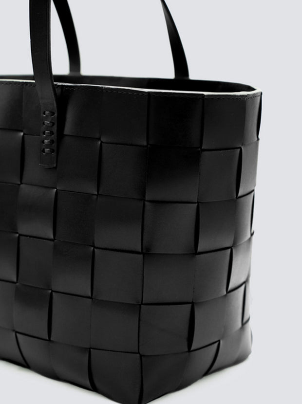 Japan Woven Leather Tote - Black