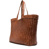 Oversize Triple Jump Weave Maxi Leather Shopper - Tan