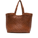 Oversize Triple Jump Weave Maxi Leather Shopper - Tan