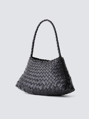 Rosanna Woven Leather Tote - Black