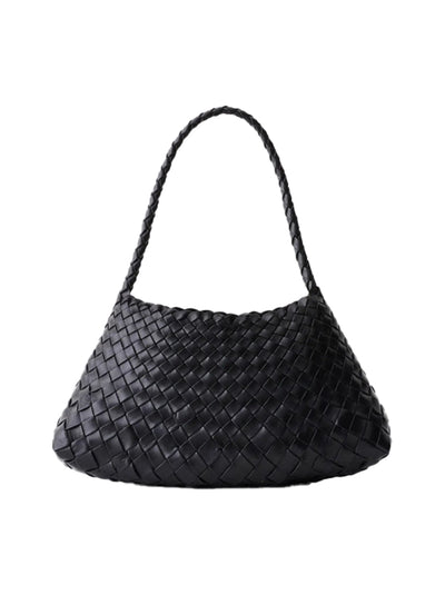 Rosanna Woven Leather Tote - Black