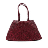 Santa Croce Large Woven Leather Tote - Bordeaux