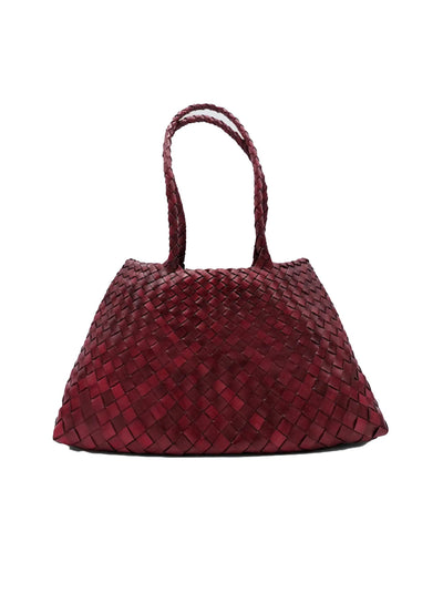 Santa Croce Large Woven Leather Tote - Bordeaux