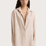 En Vau Shirt - Pinstripe Garnet/Blush