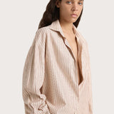 En Vau Shirt - Pinstripe Garnet/Blush