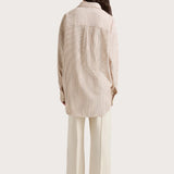En Vau Shirt - Pinstripe Garnet/Blush