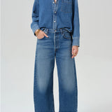 Ayla Raw Hem Baggy Crop Jean - Chaya