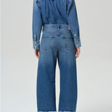 Ayla Raw Hem Baggy Crop Jean - Chaya