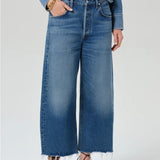 Ayla Raw Hem Baggy Crop Jean - Chaya