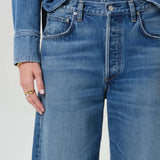 Ayla Raw Hem Baggy Crop Jean - Chaya