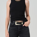 Isabel Rib Tank - Black