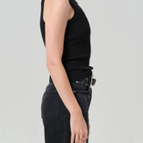 Isabel Rib Tank - Black