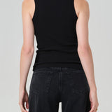 Isabel Rib Tank - Black