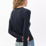 Francesca Merino Wool-Blend Cardigan - Charcoal