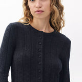 Francesca Merino Wool-Blend Cardigan - Charcoal