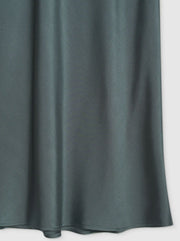 Bar Midi-Length Silk Skirt - Dark Sage