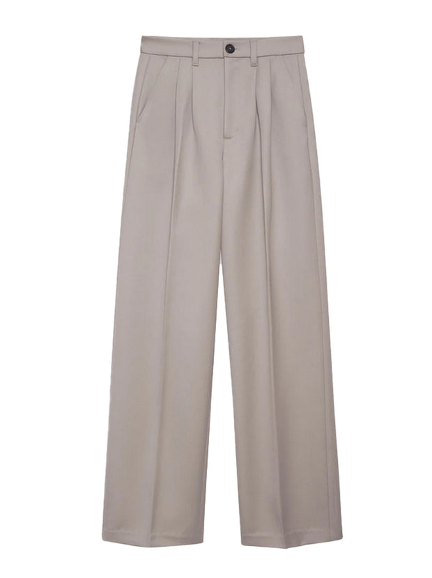 Carrie Wool Pant - Taupe