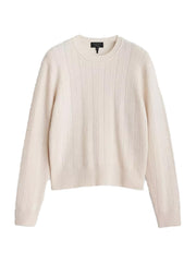 Durham Herringbone Cashmere Sweater - Ivory