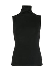 Sleeveless Turtleneck Top - Black