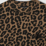 Avi Cotton Tee - Black and Brown Leopard