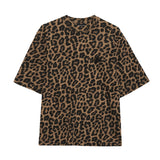 Avi Cotton Tee - Black and Brown Leopard