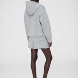 Bond Zip Up Hoodie Framed Monogram - Heather Grey