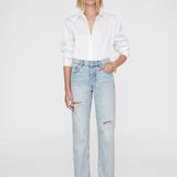 Kate Straight Leg Ankle Jean - Destructed Bleached Blue
