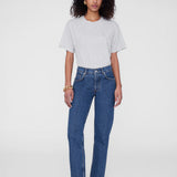 Lili Tee Framed Monogram - Heather Grey