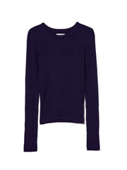 Bina Crew Neck Top - Navy