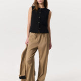 Irina Button-Up Vest - Black