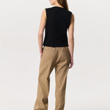 Irina Button-Up Vest - Black