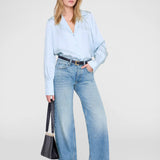 Bethany Silk-Blend Shirt - Pale Blue