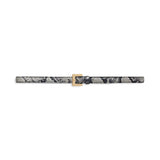 Nicola Leather Belt - Black and White Snake